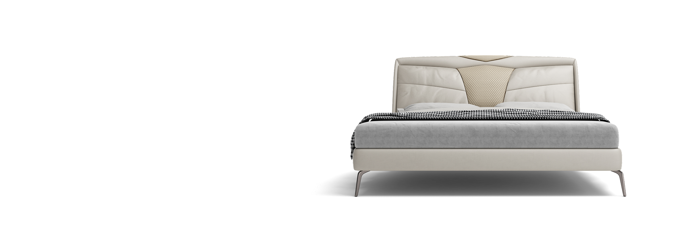Close-up of precision central quilting and reinforced steel frame