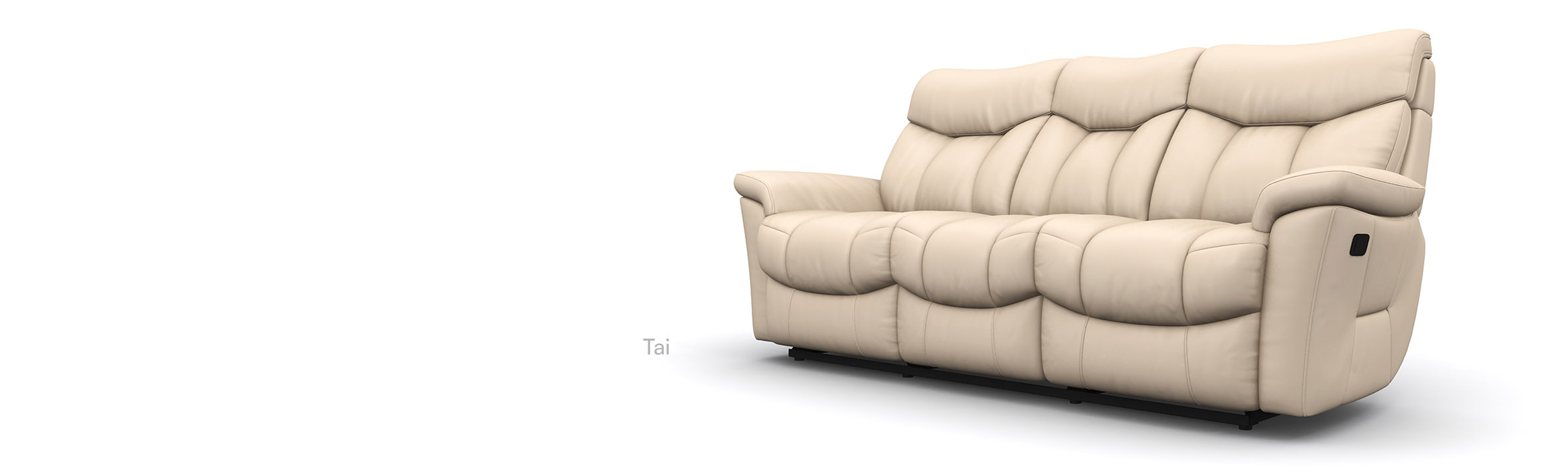 Close-up of multi-layered lumbar support and minimalist stitching details